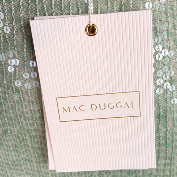 Mac Duggal One Shoulder Ruffle Mini Dress Green 4 NWT - Picture 9 of 12